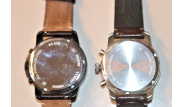 2 div horloges FOSSIL type FS5088 en FS5146, werking niet gekend, met gebruikssporen